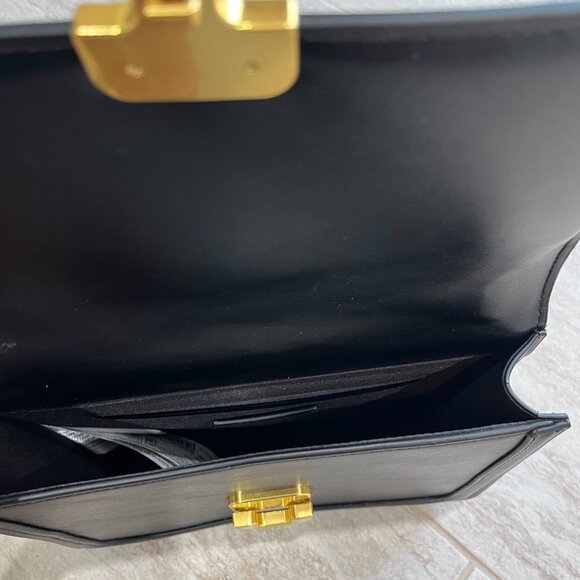 NEW Mango Crossbody Black Gold Hardware Adjustable Strap Designer Inspired - Picture 4 of 4